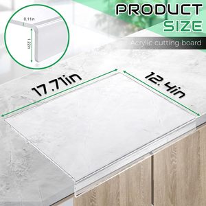 Planche à découper en acrylique, planche à découper transparente, planche à découper transparente en acrylique avec lèvre de comptoir, comptoir transparent antidérapant - Product Image 2