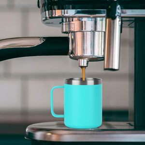 14oz Custom Vacuum Insulated <b>Double</b> <b>Wall</b> 304 Stainless Steel Camper Camping Tumbler Travel Coffee <b>Mug</b> Thermos Handle Lid Boiling - Product Image 5