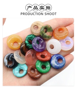 18mm Healing Agate <strong>Jade</strong> Crystal Donut Pendant Natural Gemstone Large Hole Ring Vintage Jewelry Necklace Accessories <strong>Stone</strong> Beads - Product Image 3