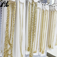 Cadenas de Aleación de Cobre Electrochapadas en Oro 14K Directo de Fábrica Varios Estilos y Tamaños Collares de Moda para Su Selección
