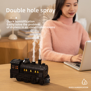 Simulation Flame Retro Train <b>Humidifier</b> Vintage Steam Engine Model Air <b>Mist</b> Diffuser Desktop Ultrasonic <b>Humidifier</b> For Home - Product Image 3
