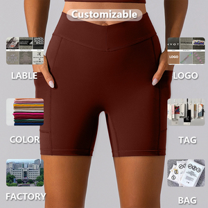 XW-KW281 yeni tasarım şeftali kalçalar sıkı çalışan Fitness egzersiz Yoga ezme popo şort Fitness şortu - Product Image 6