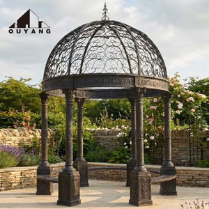 Gazebo en fer forgé vintage européen, <span class=keywords><strong>pavillon</strong></span> en métal forgé à la main pour la décoration de parcs et de villas en plein air - Product Image 1