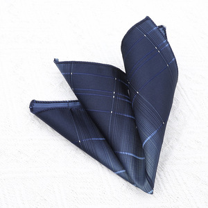 Pañuelo de Bolsillo de Poliéster para Hombre, Diseño Sólido con Rayas Grises y Puntos, Pañuelo de Seda Personalizado para Novios, Bodas, Fiestas, Trajes, Accesorios Tejidos - Product Image 5