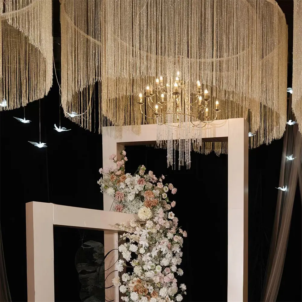 Cortinas Tassel Porta String Cortina Teto Draping Tecido para Casamento Festa Hotel Sala Portas