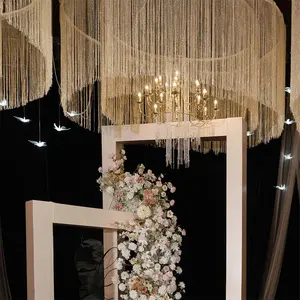 Curtains Tassel Door String Curtain Ceiling Draping Fabric for Wedding Party Hotel Living Room Doorways