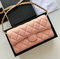 Dompet Kartu Desainer Fashion untuk Wanita, Dompet Koin Mini & Kantung Paspor Merek Mewah dengan Rantai