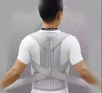 Attelle de Soutien Dorsal Ajustable Professionnelle avec Fermeture Auto-agrippante 100% Nylon Respirant pour Correction Posturale Tactique