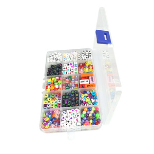 Free Sample Hot Selling HNES Acrylic Alphabet <strong>Beads</strong> <strong>Kit</strong> for Necklace Bracelet Making Round/Square Shapes Various Sizes (6-12mm) - Product Image 5