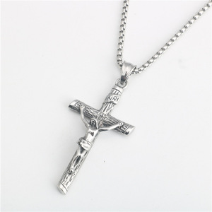 Collier pour homme, Hip-Hop, personnalisé, en acier inoxydable, pendentif de croix de jésus, <span class=keywords><strong>Victoria</strong></span> Crucifix, <span class=keywords><strong>bijoux</strong></span> de noël - Product Image 3