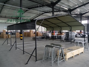 Abri de voiture en métal de 20 pieds de large <span class=keywords><strong>x</strong></span> 20 pieds de profondeur pour deux voitures, cadre en acier robuste, auvent extérieur renforcé - Product Image 6