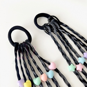 Fascia per capelli da ragazza con <span class=keywords><strong>trecce</strong></span> stile boxe, graziosa e alla moda, con <span class=keywords><strong>trecce</strong></span> a coda di cavallo alta e decorazioni a stella e a cuore, parrucca con <span class=keywords><strong>trecce</strong></span> - Product Image 4