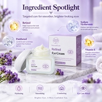 Crème Contour des Yeux Anti-Âge au Rétinol Fermenté et Peptides pour l'Élimination des Cernes, des Poches et le Lissage des Rides et Ridules, Hydratant Raffermissant