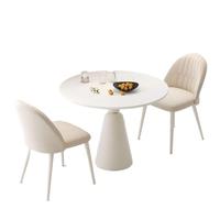 Moderner Runder Gesinterter Steintisch Minimalistische Freizeit-Esszimmerstuhl-Kombination für Zuhause, Balkon und Besucherempfang