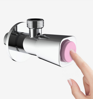 Robinet d'angle eau chaude et froide en acier inoxydable finition chromée, kit de douche à sortie unique, robinet de douche pour salle de bain