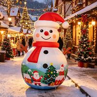 Bonhomme de neige gonflable géant en tissu Oxford imperméable avec lumières LED, résistant au soleil, durable, facile à installer, couleurs personnalisables