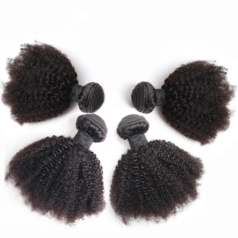 3B 3C Kinky Curly Clip In Hair Extensions Human Hair Full Head Sets Afro Kinky Curly Clip Ins Bundles Natural Black 4A