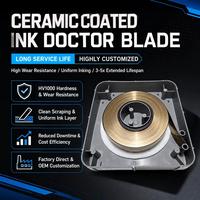 Lame de doctoring en céramique dorée longue durée 10-60mm*0.15/0.2mm de largeur en rouleau pour impression flexographique et gravure, revêtement personnalisé OEM ODM