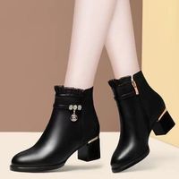 Bottes Martin à talon carré pour femmes, nouvelle collection automne-hiver, bottines courtes pour femmes, bottes pour maman, mode polyvalente pour tous les jours et les soirées, OEM