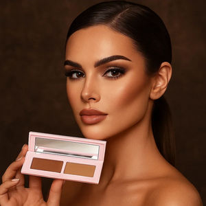 Paleta de Contorno de Maquillaje Vegano 2 en 1, Paleta de Contorno Facial, Marca Privada, Logotipo Personalizado, Polvo Bronceador - Product Image 4