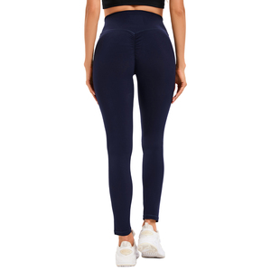 <span class=keywords><strong>Bleu</strong></span> <span class=keywords><strong>marine</strong></span> vêtements de sport vêtements de sport Fitness Yoga entraînement Leggings femmes taille haute Scrunch bout à bout pantalon de Yoga - Product Image 5