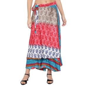 กระโปรงตัดกระโปรงOEMโรงงานขายส่งที่กำหนดเองที่มีคุณภาพสูงสุภาพสตรีโบฮีเมียนดอกไม้พิมพ์ห่อบนกระโปรง - Product Image 3