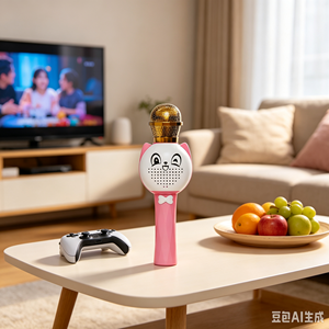 Micrófono Karaoke Bluetooth con Diseño de Gato, 5.2, Eco, Reverberación, Entrada de Audio para Tarjeta TF, Compatible con Teléfonos <span class=keywords><strong>Apple</strong></span> y Android - Product Image 4