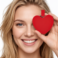 Logo personnalisé petits sacs à main de poche portables sac en forme de coeur mini miroir de maquillage