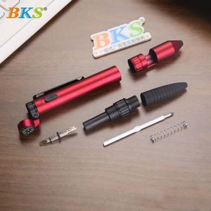 Custom Logo 6-in-1 Multifunction Plastic Ballpoint Pen Tool <b>LED</b> Light Phone Holder for Stylus Compass with 1.0mm Writing Width - Product Image 6