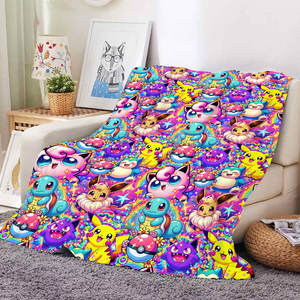 5000 Design Cute Anime Cartoon Pokemoned Plush <b>Blanket</b> Custom Sublimation Printing Coral Fleece Flannel <b>Throw</b> <b>Blankets</b> - Product Image 4