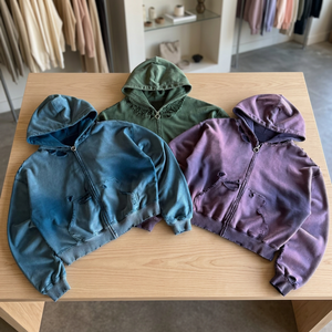 Sweat-shirt à capuche oversize pour homme, délavé à l'acide, dégradé de couleurs, style formel, service OEM, idéal pour l'été - Product Image 4