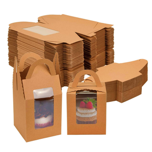 Scatola per Cupcake con contenitore, adatto per spuntini per <span class=keywords><strong>feste</strong></span> di compleanno di nozze, scatola regalo portatile con manico plugin per finestra - Product Image 1