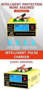 <span class=keywords><strong>Chargeur</strong></span> de batterie au plomb intelligent 12V/24V pour voiture et moto, cuivre pur, écran LCD, prise compatible UE, capacité 6AH-200AH - Product Image 2