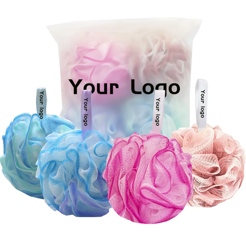 75g duş sünger Loofahs büyük banyo sünger örgü yıkama puf XL duş Poof vücut Loofas banyo vücut fırçalayın peeling için