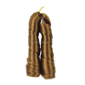 Extensions de <span class=keywords><strong>cheveux</strong></span> synthétiques bouclés 150g, style queue de cheval, ondulations lâches, boucles en spirale, tresses au crochet, boucles françaises, pour tressage - Product Image 4