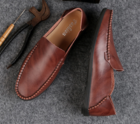 Chaussures habillées de luxe en cuir véritable de style italien, faites à la main, à enfiler, pour le bureau et la marche décontractée, pour homme