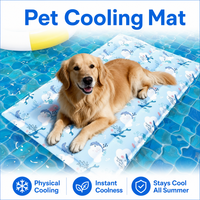 Tapis rafraîchissant instantané 9C de luxe moderne pour chien, 3 couches de gel polymère PVC, imperméable et résistant aux rayures, pour l'été, pour chiens et chats
