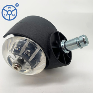 WBD 2 Zoll Schwarzes PU-Lenkrad für Büro Büro Rollstuhl/Lenkräder für Möbel - Product Image 2