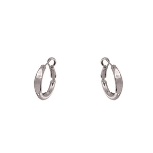 Pendientes de aro de acero inoxidable plateado con diseño geométrico para mujer, joyería de moda - Product Image 5