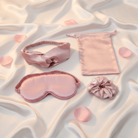 Lot en gros de masques de sommeil en satin et de taies d'oreiller avec chouchous |   Hypoallergénique et respirant |   Logo personnalisé pour la maison, l'hôtel, les cadeaux
