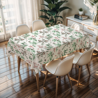 Nappe carrée réutilisable rose RNPT à motif floral, housse de table en plastique pour événements, nappe rectangulaire pour table de salle à manger intérieure