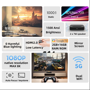 Yinzam H2 Mini 1080P Full HD Triple Laser Projecteur GTV, Mini Portable 1500 Ansi Lumens GTV 3D Android Home Cinéma Projecteur - Product Image 3