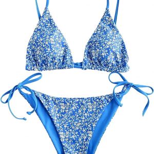 Conjuntos de Bikini de Diseño 2025 para Mujer, Traje de Baño de Dos Piezas con Espalda Descubierta y Cuello en V, Spandex/Nylon, Estampado de Alta Calidad, Secado Rápido - Product Image 1
