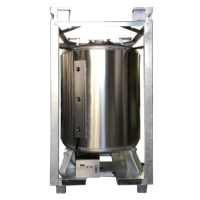 Réservoir IBC en acier inoxydable personnalisé Wanlong 1000L, écologique pour les produits chimiques