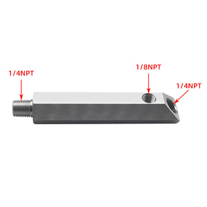 Extension de capteur de pression d'huile en acier inoxydable usiné CNC, double ports NPT 1/4 " et 1/8 " pour moteurs Ford Mustang 302/351C V8 - Product Image 4