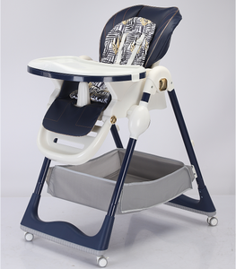 2023 top vente haute qualité bébé chaise haute portable hauteur réglable/gris salle à manger PU cuir meubles concepteur bébé chaise - Product Image 6