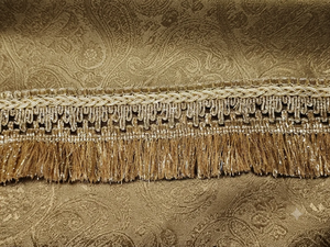 Bordure tressée à franges métalliques dorées de luxe pour vêtements, décoration intérieure, costumes de mariage, artisanat DIY, sacs, cadeaux, 2,5 pouces, 9 yards - Product Image 5