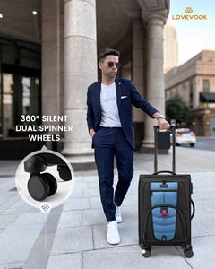 Lovevook thời trang 22in TSA phê duyệt Softside Vali bánh xe Ba lô con lăn mang theo hành lý cho phụ nữ người đàn ông Weekender du lịch - Product Image 2