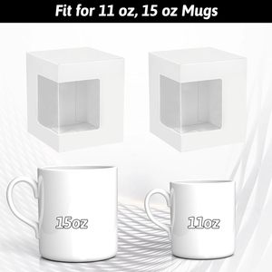 Wholesale White Gift Paper Packing Box Customized Design Coffee Cup <strong>Mug</strong> Packaging <strong>Boxes</strong> With Clear Window - Product Image 4