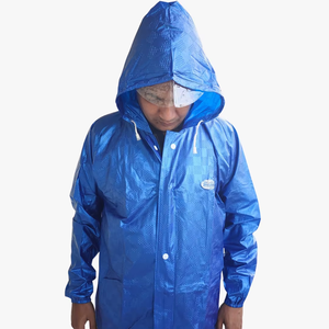 Combinaison de pluie imperméable intégrale avec capuche, légère et durable, en PVC enduit, pour hommes et femmes, utilisation en extérieur et cyclisme - Product Image 2